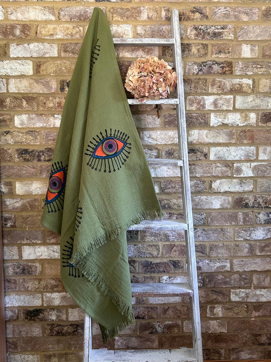 Khaki Eye Organic Cotton Peshtemal Towel