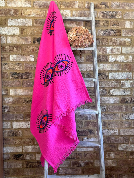 Pink Eye Organic Cotton Peshtemal Towel
