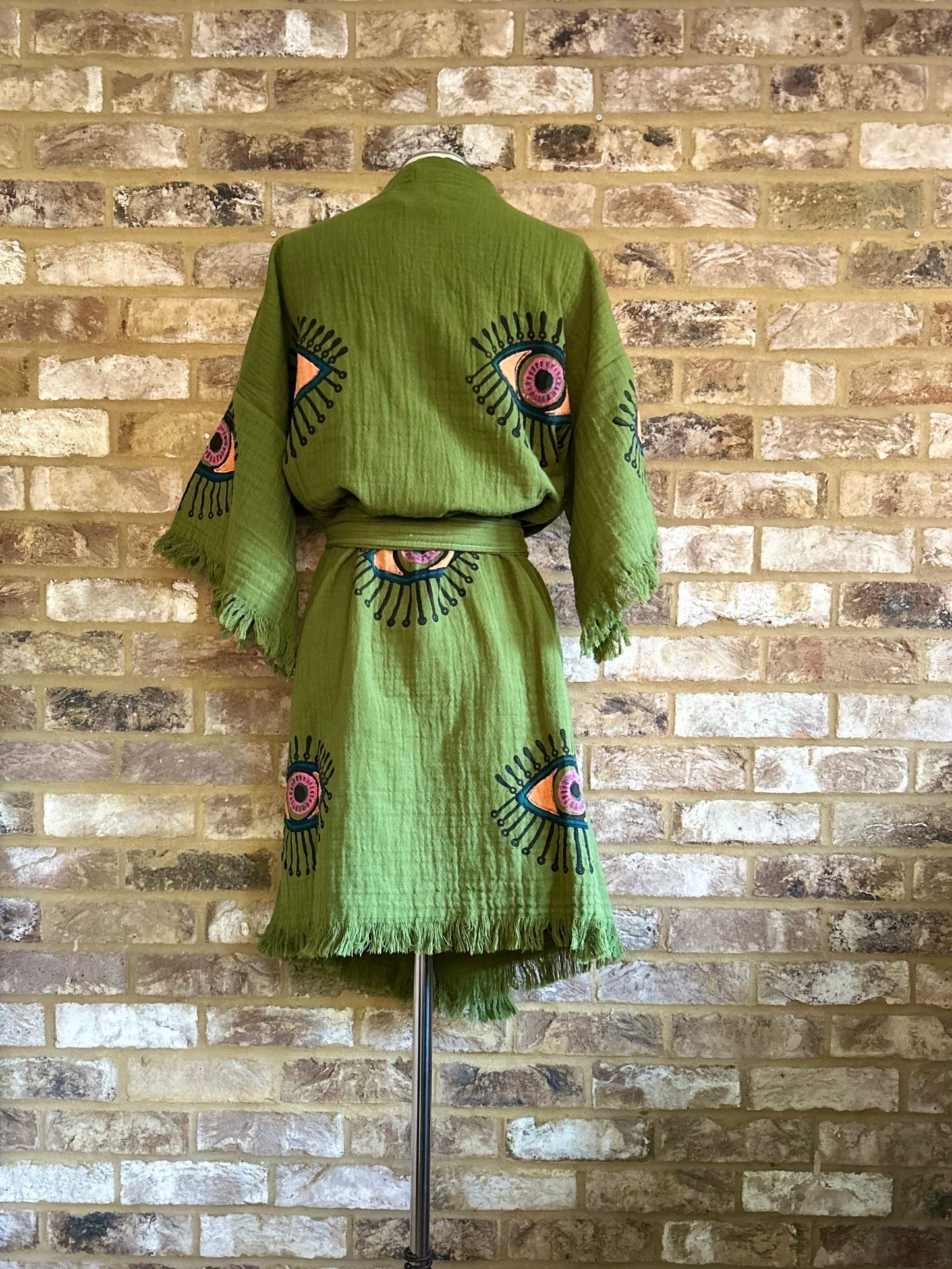 Organic Kimono in Khaki: Short