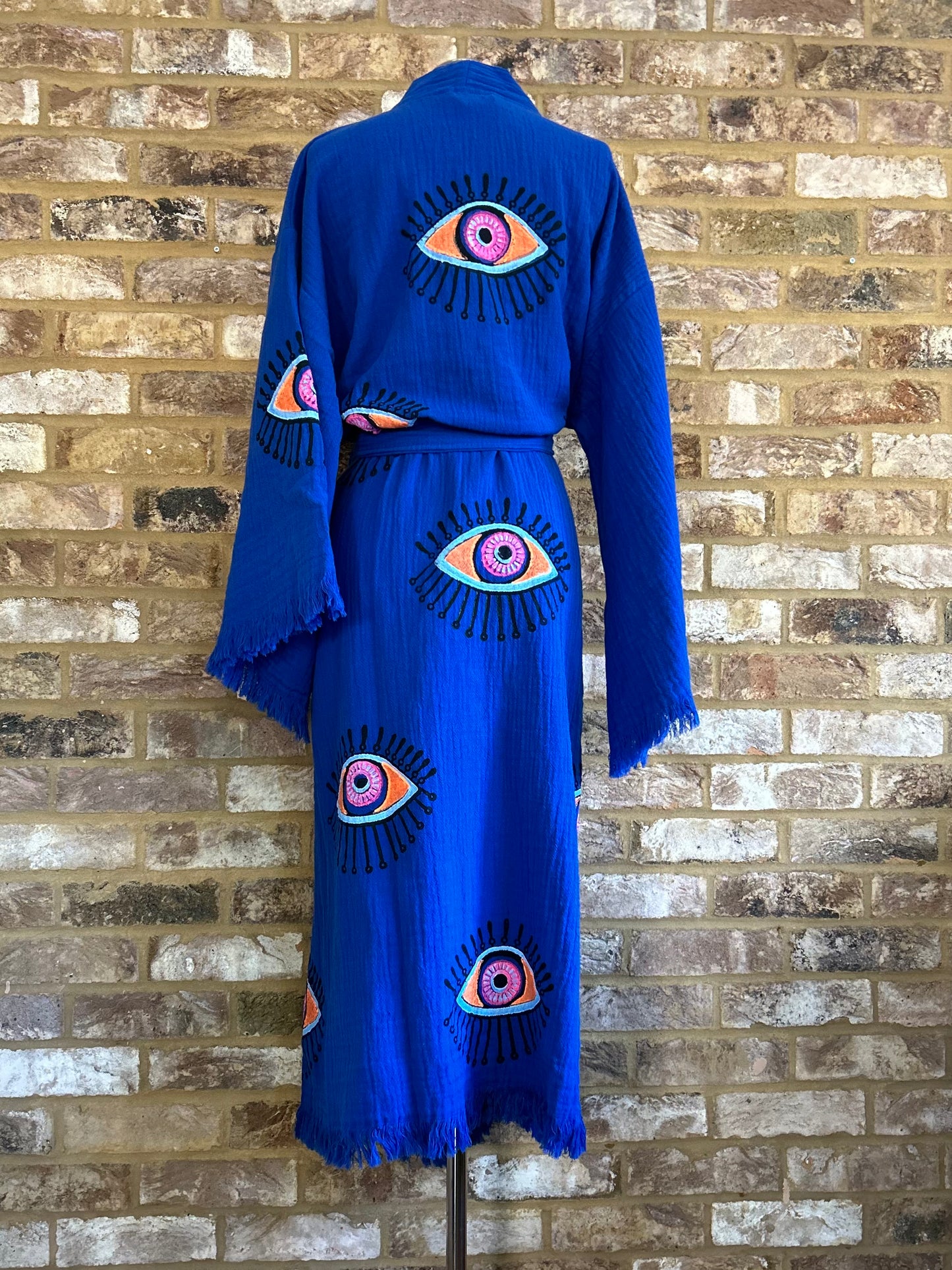 NEW SEASON: Blue Eye Print Kimono Robe: Full Length