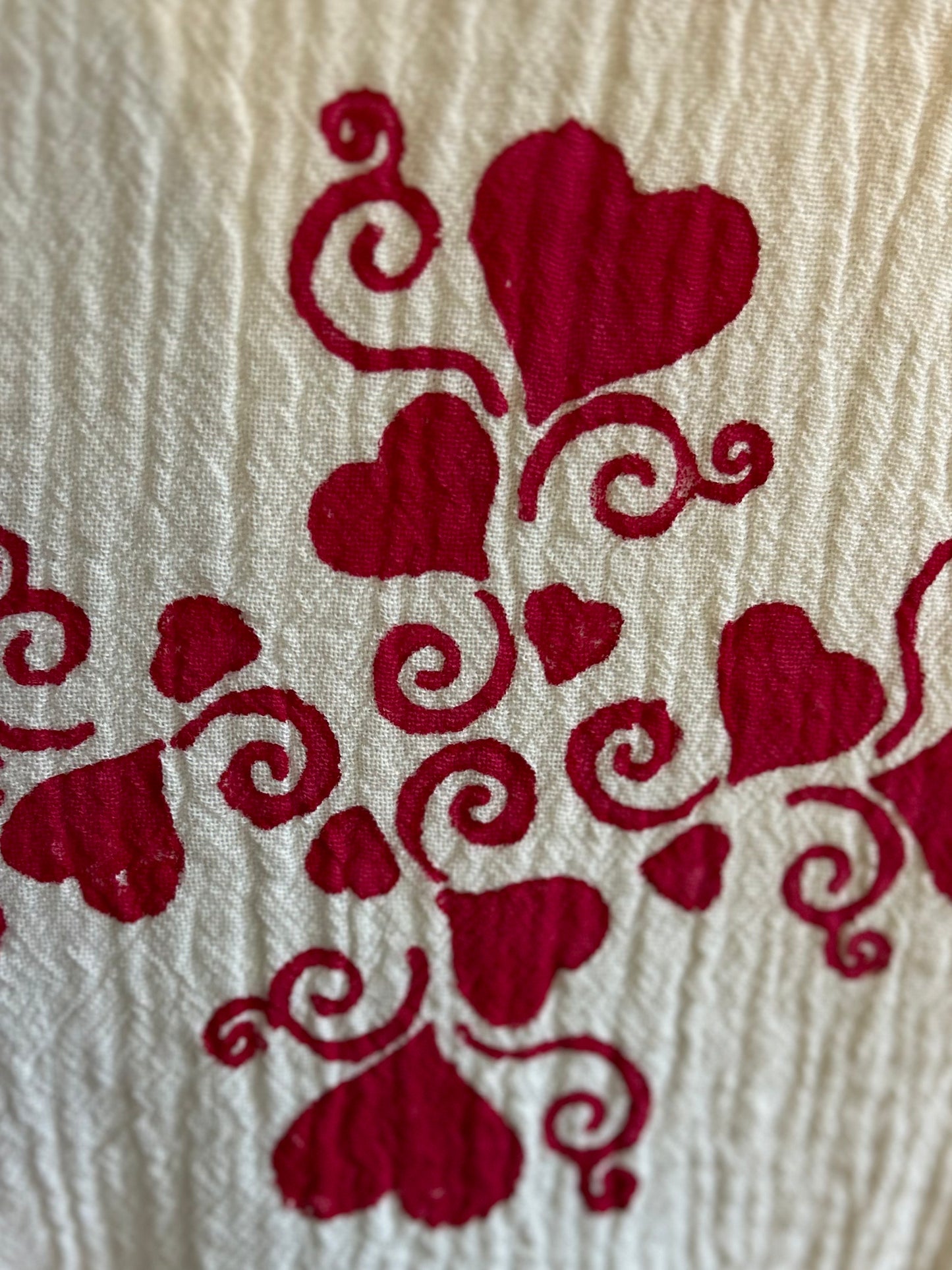 NEW SEASON: White with Hearts Kimono Robe: Full Length