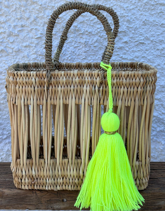 Handmade Large Neon Yellow Wool Tassel