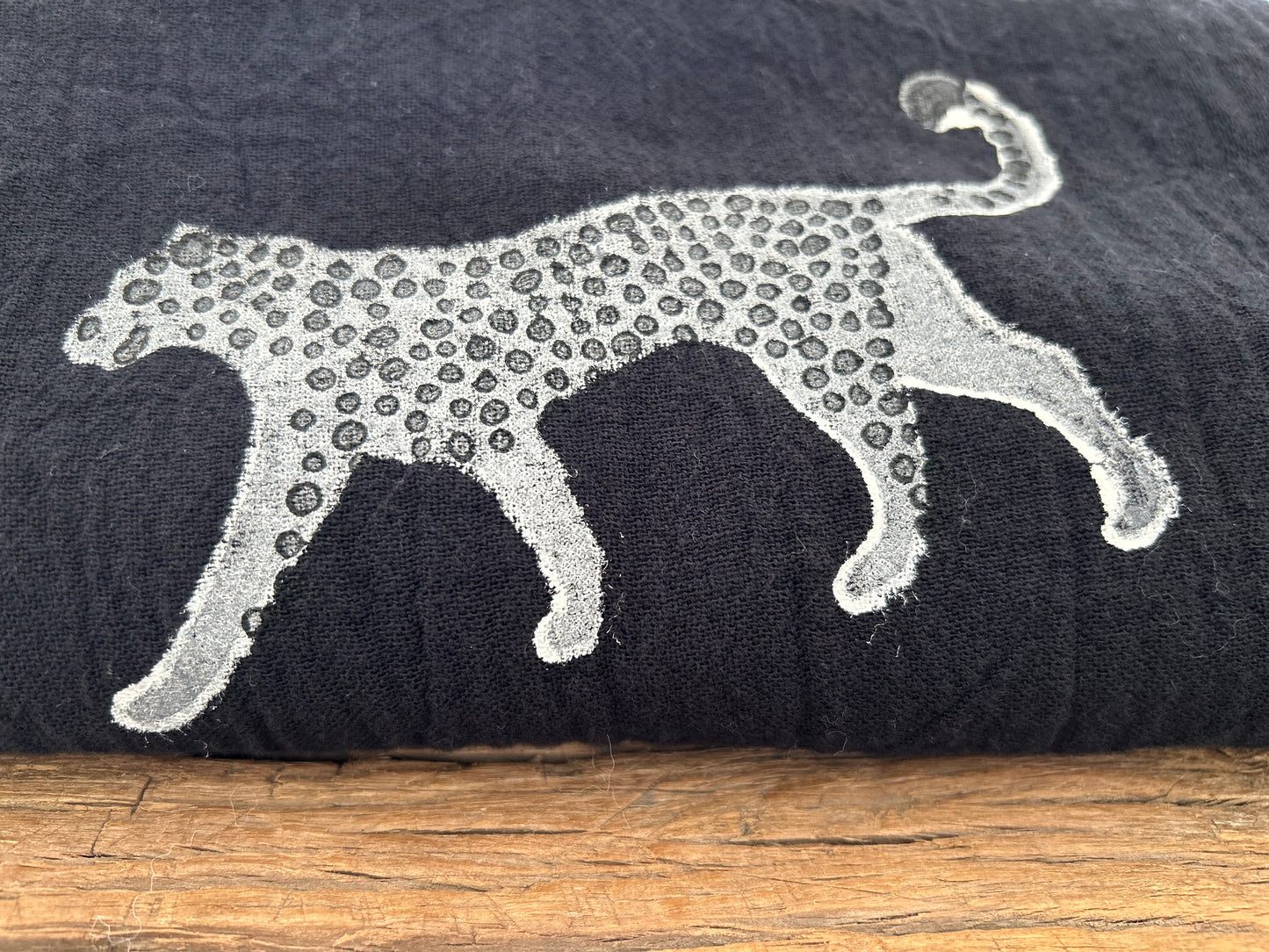 Black with Cheetah Kimono Robe: Full Length